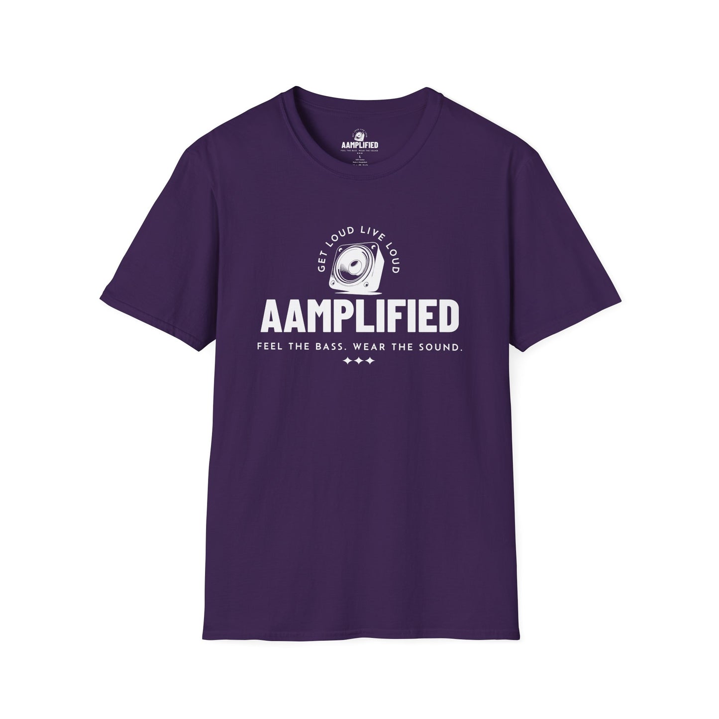 aamplified music lover's t-shirt – feel the bass, wear the sound (darker colors)