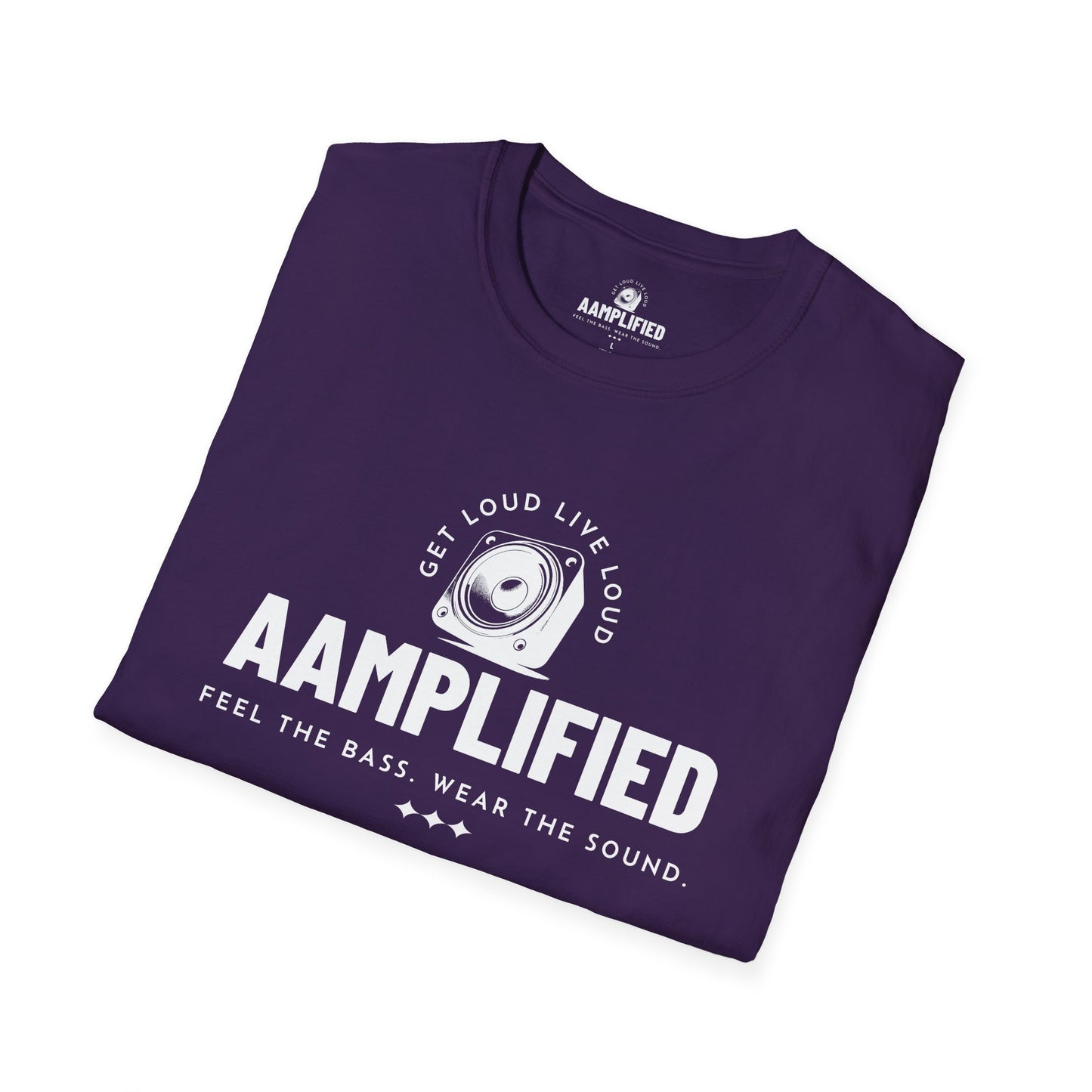aamplified music lover's t-shirt – feel the bass, wear the sound (darker colors)