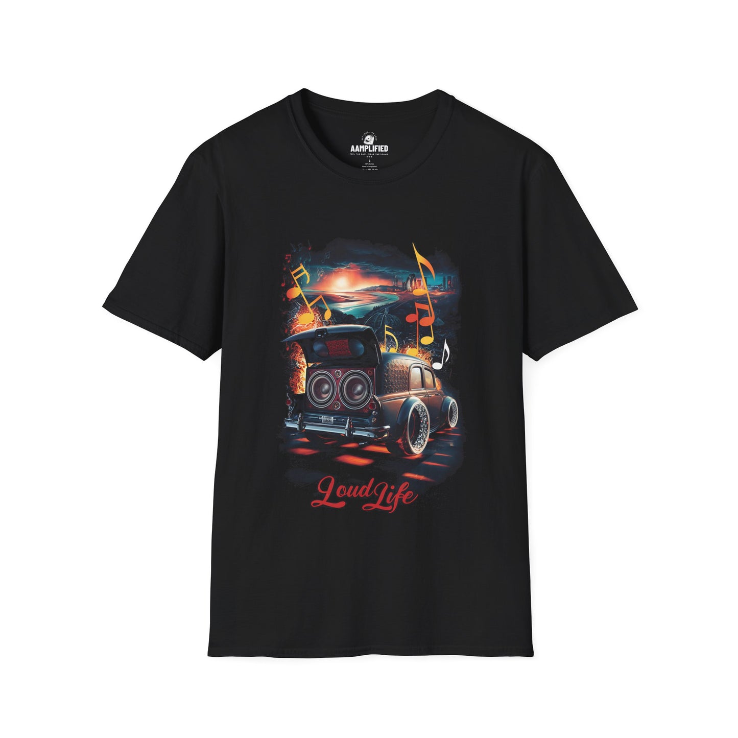 aamplified loud life vintage car t-shirt