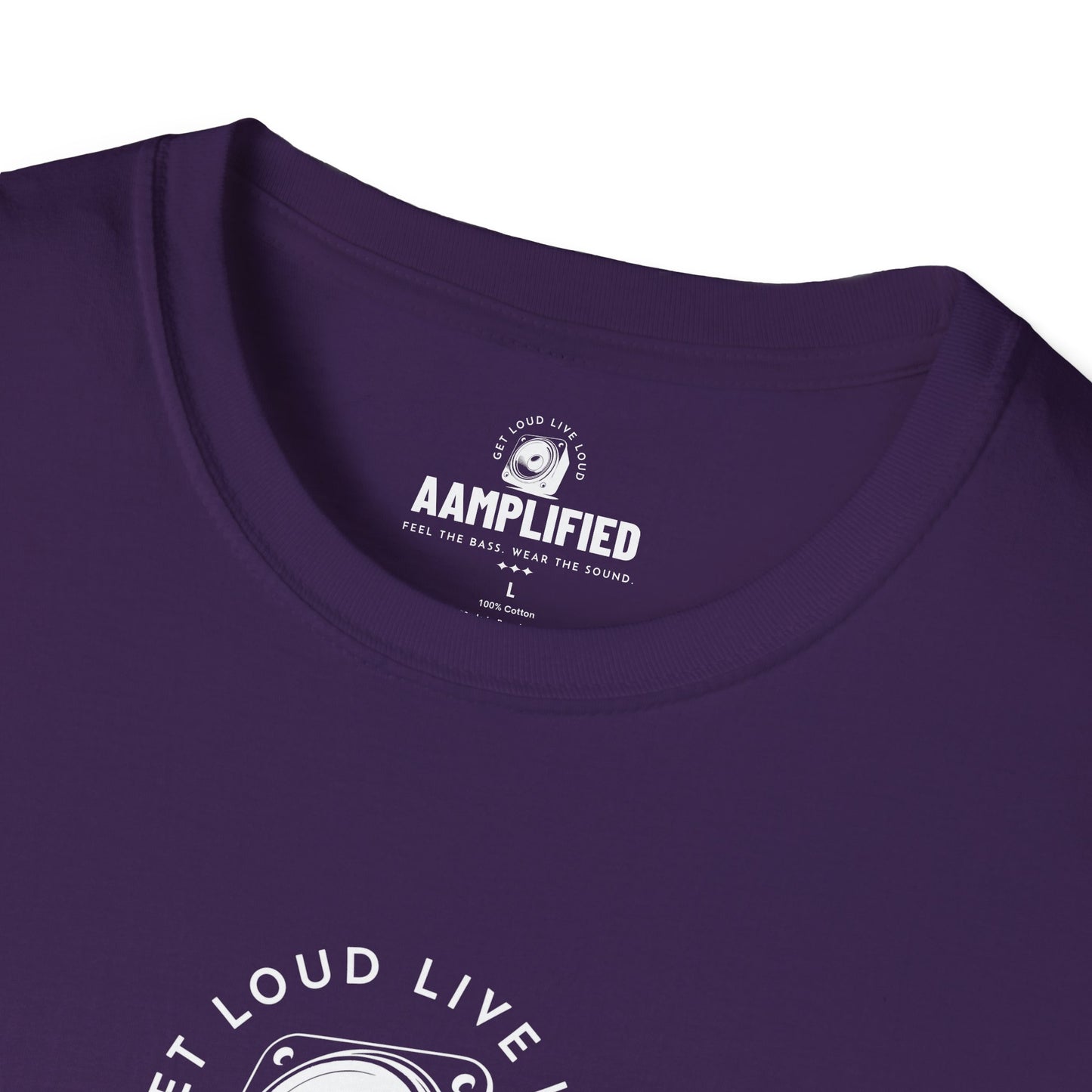 aamplified music lover's t-shirt – feel the bass, wear the sound (darker colors)