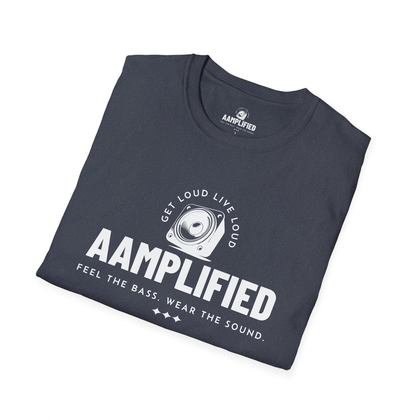 aamplified music lover's t-shirt – feel the bass, wear the sound (darker colors)
