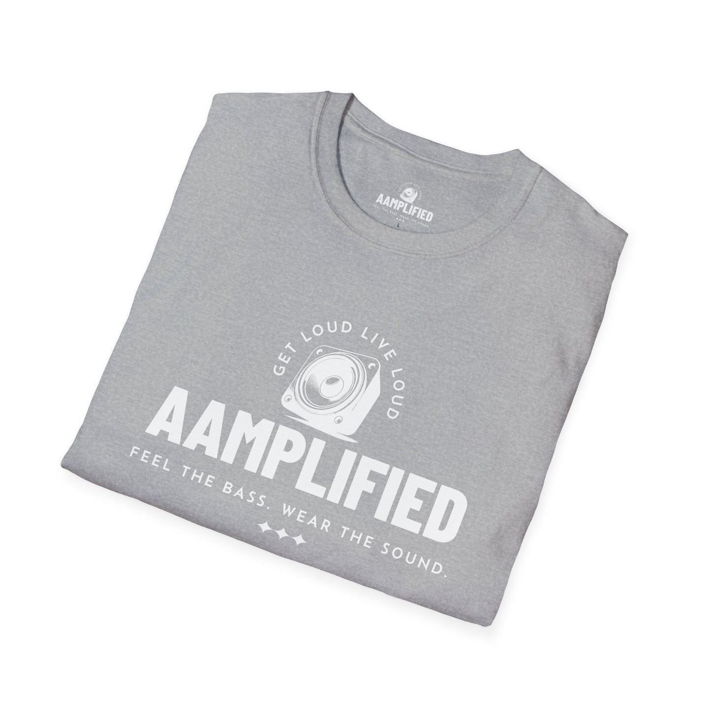 aamplified music lover's t-shirt – feel the bass, wear the sound (darker colors)