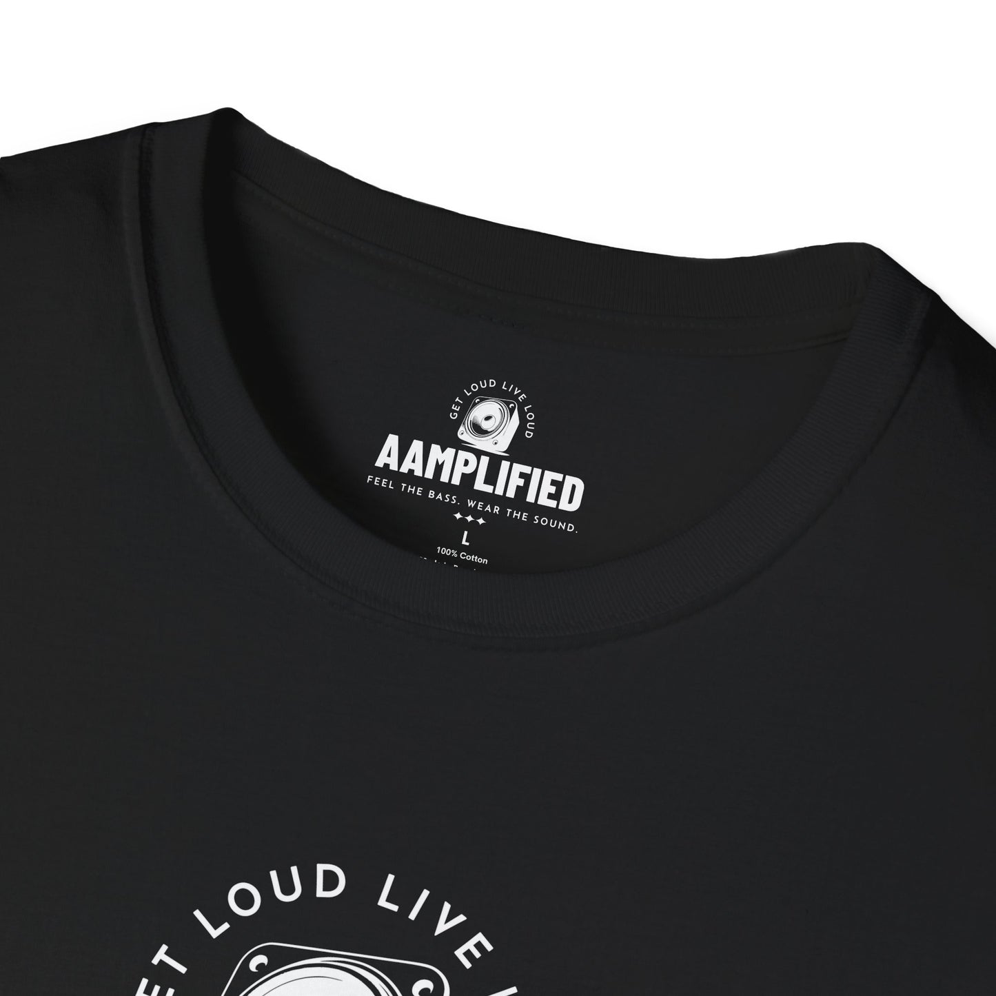 aamplified music lover's t-shirt – feel the bass, wear the sound (darker colors)