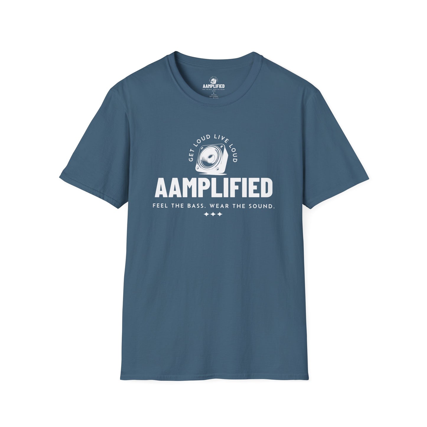 aamplified music lover's t-shirt – feel the bass, wear the sound (darker colors)