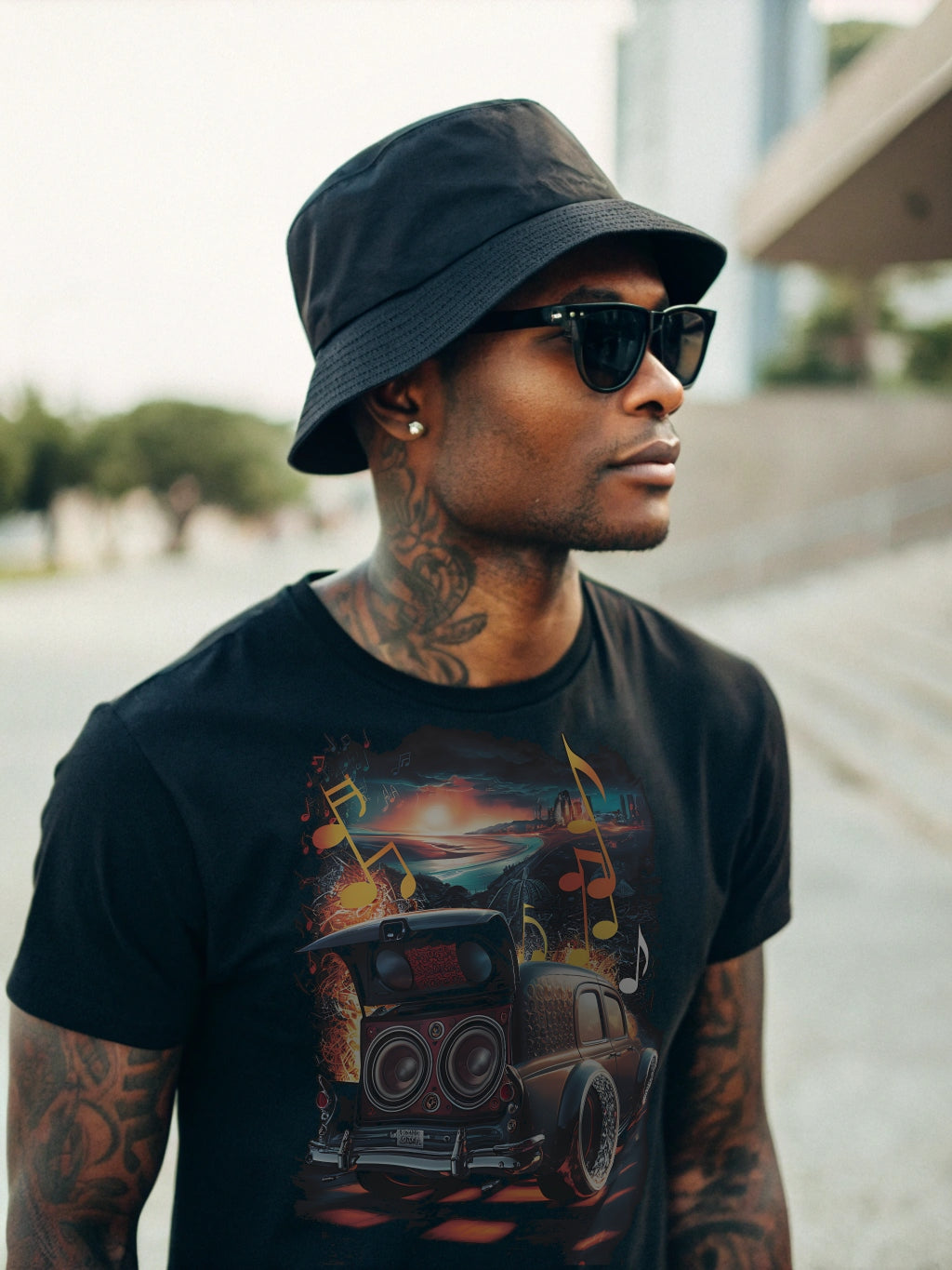 aamplified loud life vintage car t-shirt