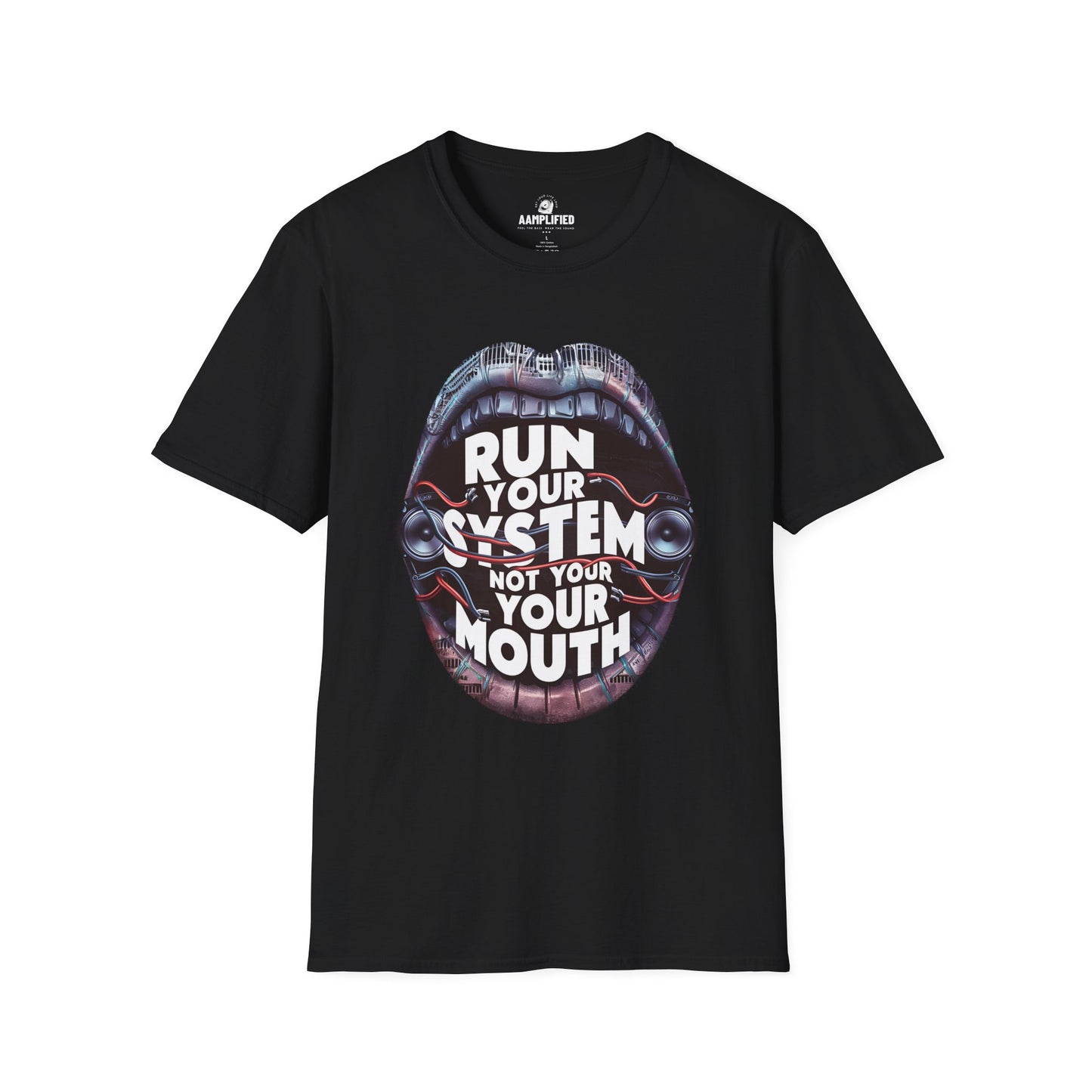 aamplified 'run your system' premium t-shirt