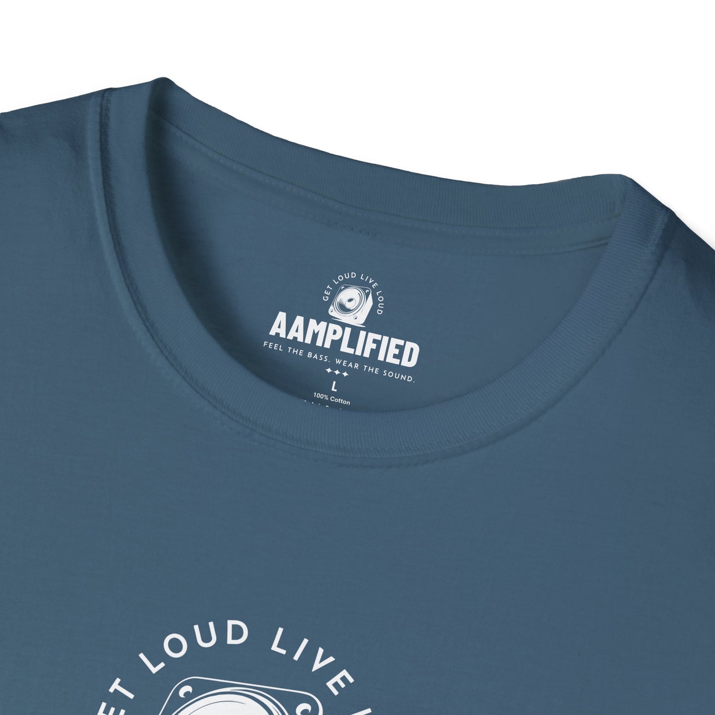aamplified music lover's t-shirt – feel the bass, wear the sound (darker colors)