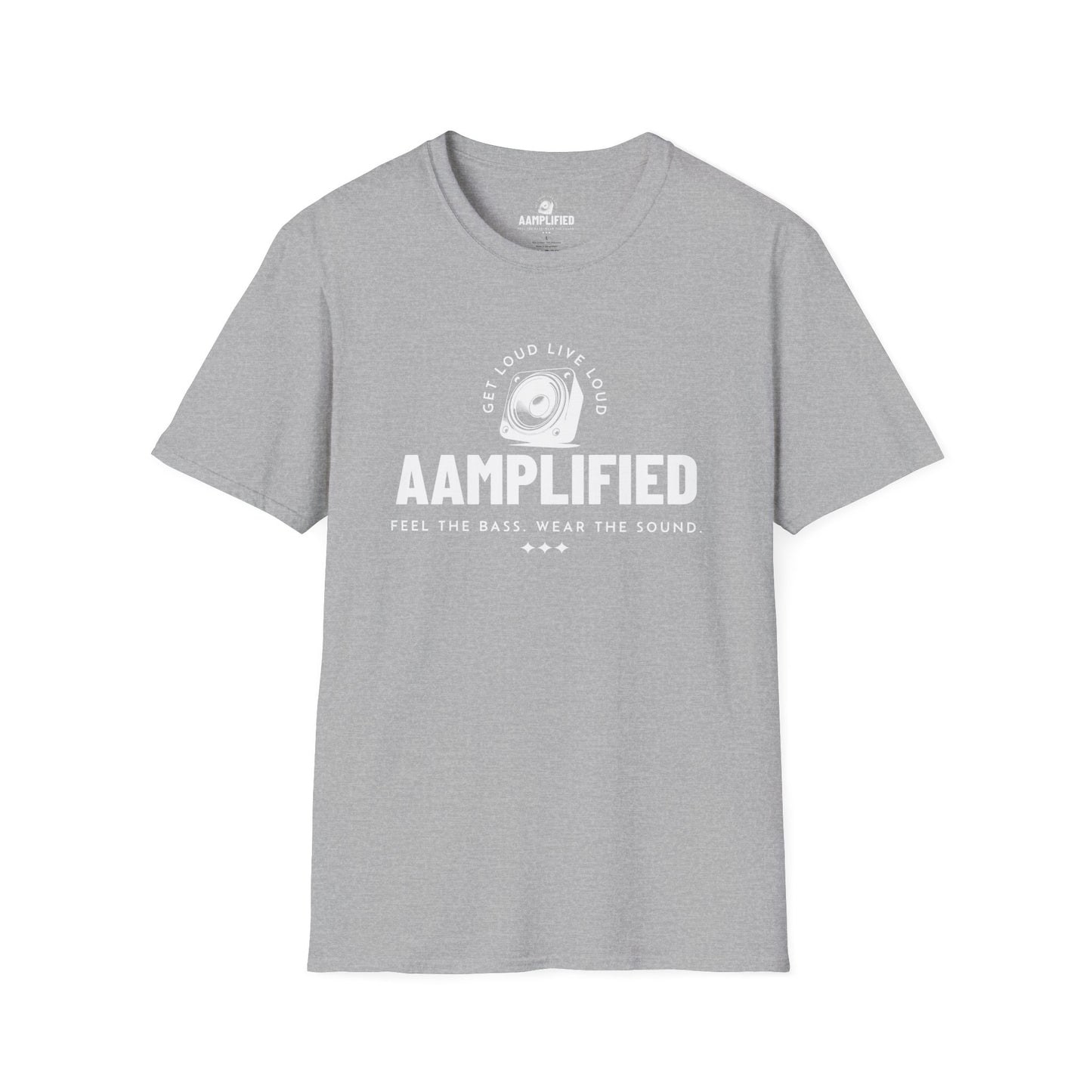 aamplified music lover's t-shirt – feel the bass, wear the sound (darker colors)