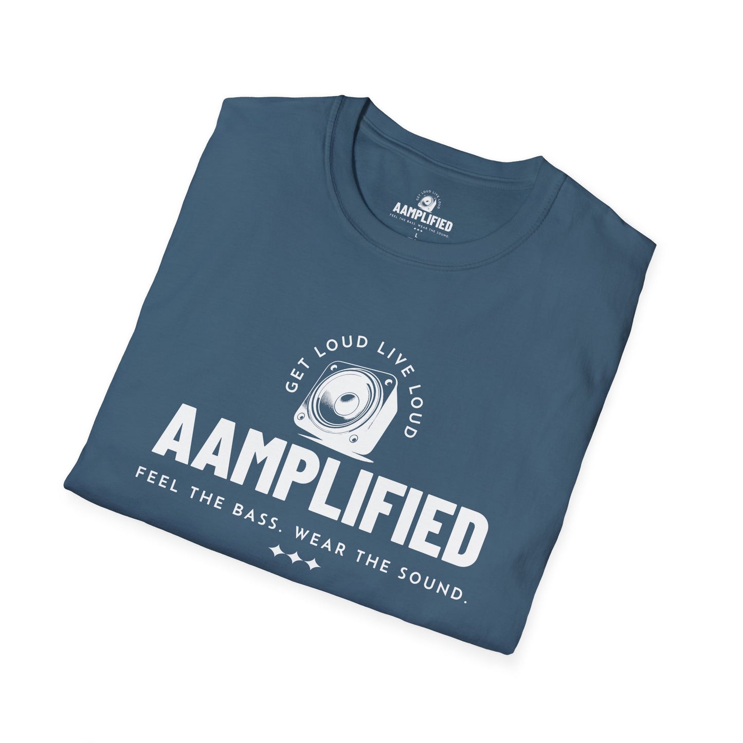 aamplified music lover's t-shirt – feel the bass, wear the sound (darker colors)