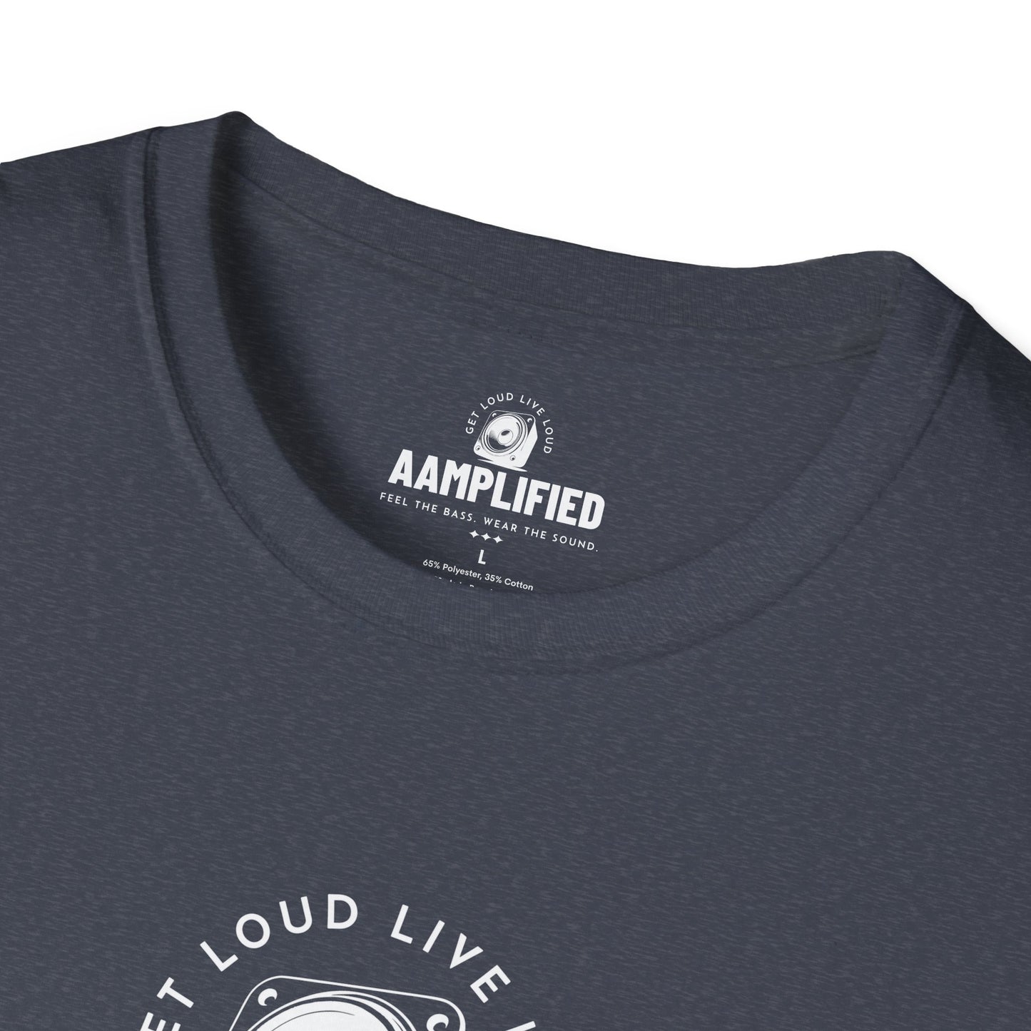 aamplified music lover's t-shirt – feel the bass, wear the sound (darker colors)