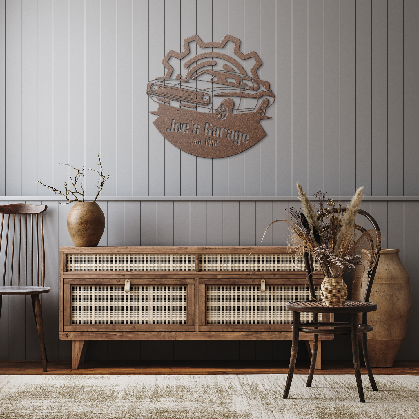 Aamplified_Sprocket_Metal_Print_Customi_Copper_Rustic_Hallway_Mockup.png