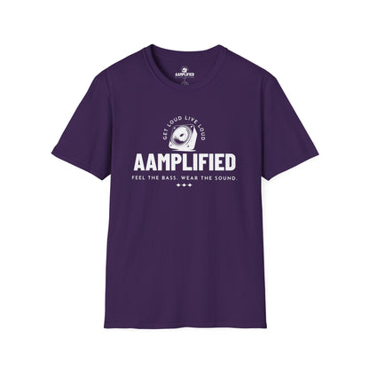 AAMPLIFIED Music Lover's T-Shirt – Feel the Bass, Wear the Sound (Darker Colors)