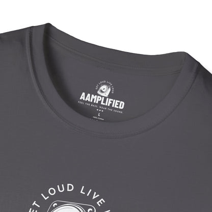 AAMPLIFIED Music Lover's T-Shirt – Feel the Bass, Wear the Sound (Darker Colors)