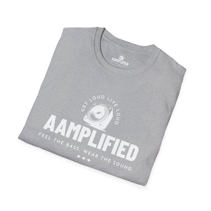 AAMPLIFIED Music Lover's T-Shirt – Feel the Bass, Wear the Sound (Darker Colors)