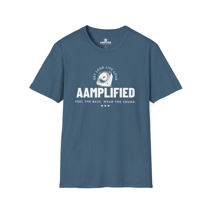 AAMPLIFIED Music Lover's T-Shirt – Feel the Bass, Wear the Sound (Darker Colors)