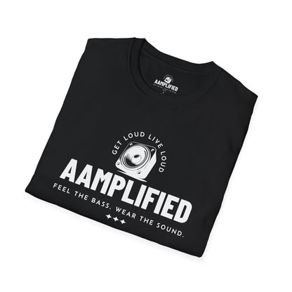 AAMPLIFIED Music Lover's T-Shirt – Feel the Bass, Wear the Sound (Darker Colors)