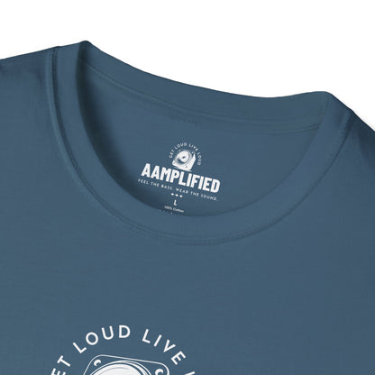 AAMPLIFIED Music Lover's T-Shirt – Feel the Bass, Wear the Sound (Darker Colors)
