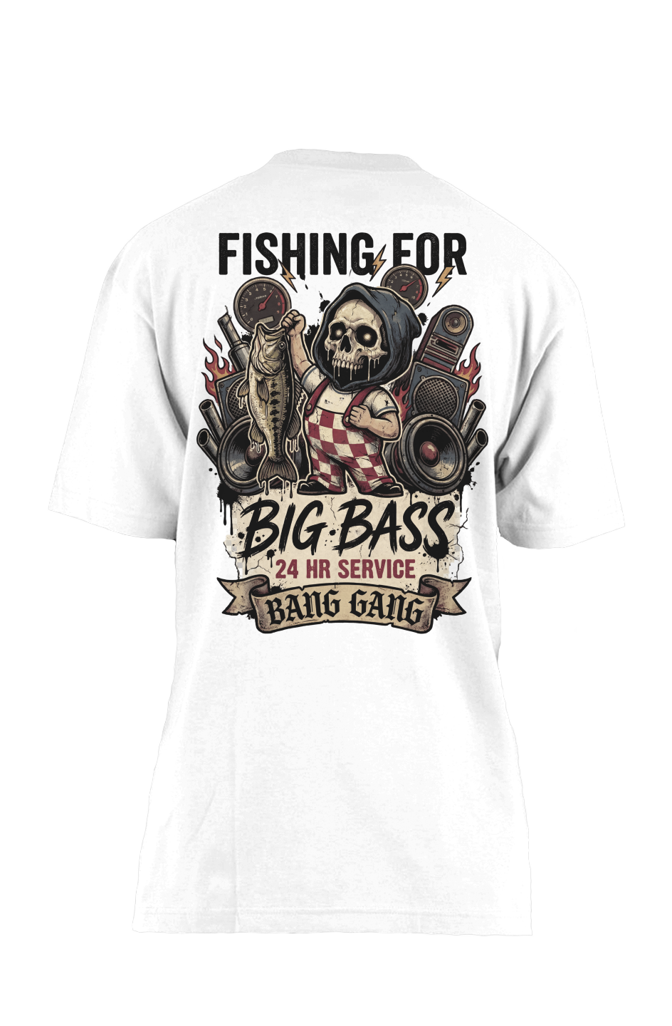 fishing for bass tee | 7.5oz max heavyweight car audio shirt | aamplified