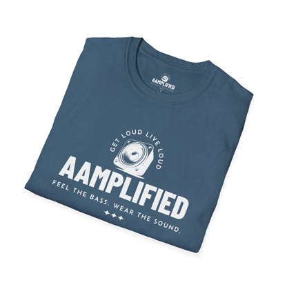 AAMPLIFIED Music Lover's T-Shirt – Feel the Bass, Wear the Sound (Darker Colors)