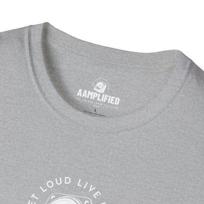 AAMPLIFIED Music Lover's T-Shirt – Feel the Bass, Wear the Sound (Darker Colors)