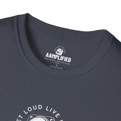 AAMPLIFIED Music Lover's T-Shirt – Feel the Bass, Wear the Sound (Darker Colors)