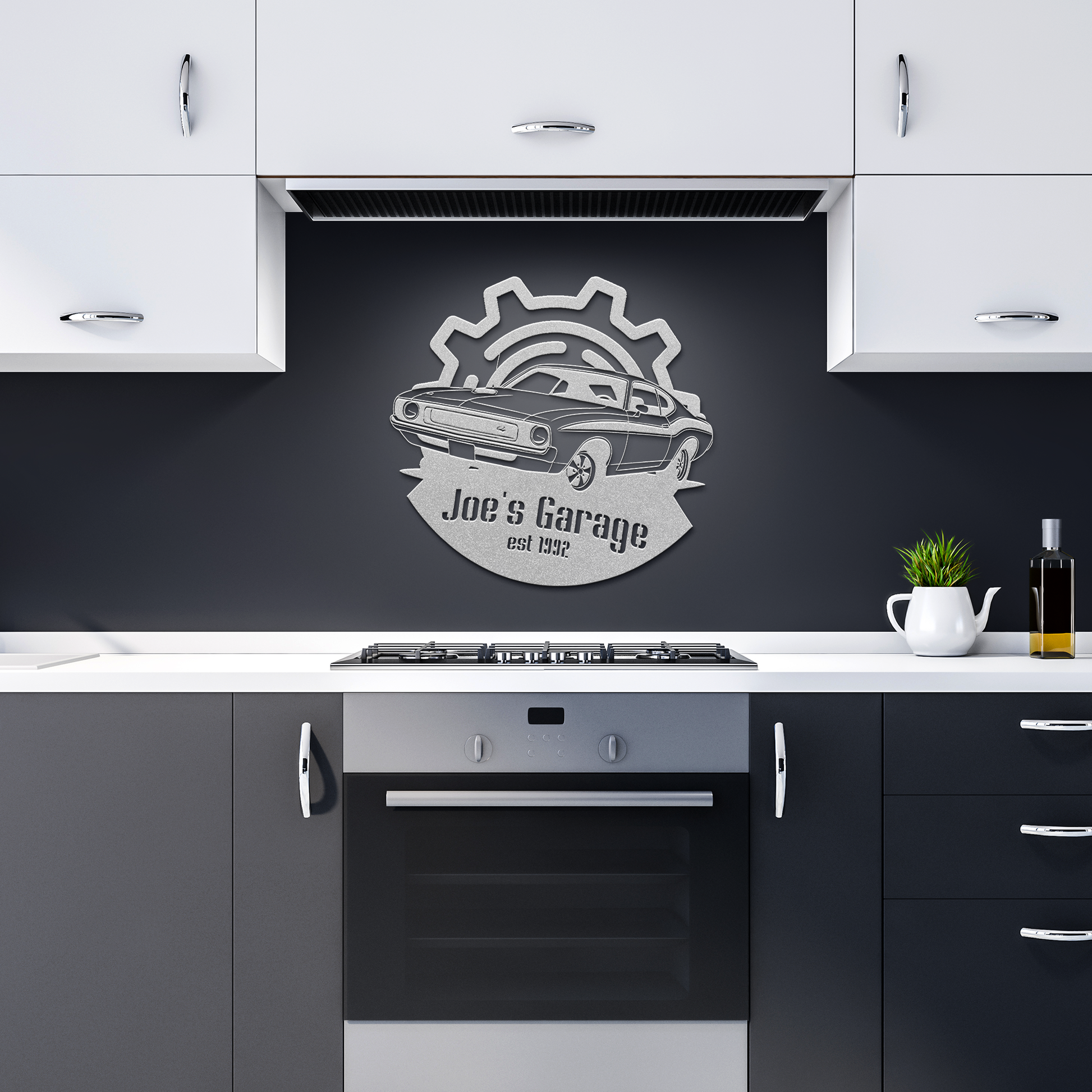 Aamplified_Sprocket_Metal_Print_Customi_Silver_Dark_Kitchen_Mockup.png