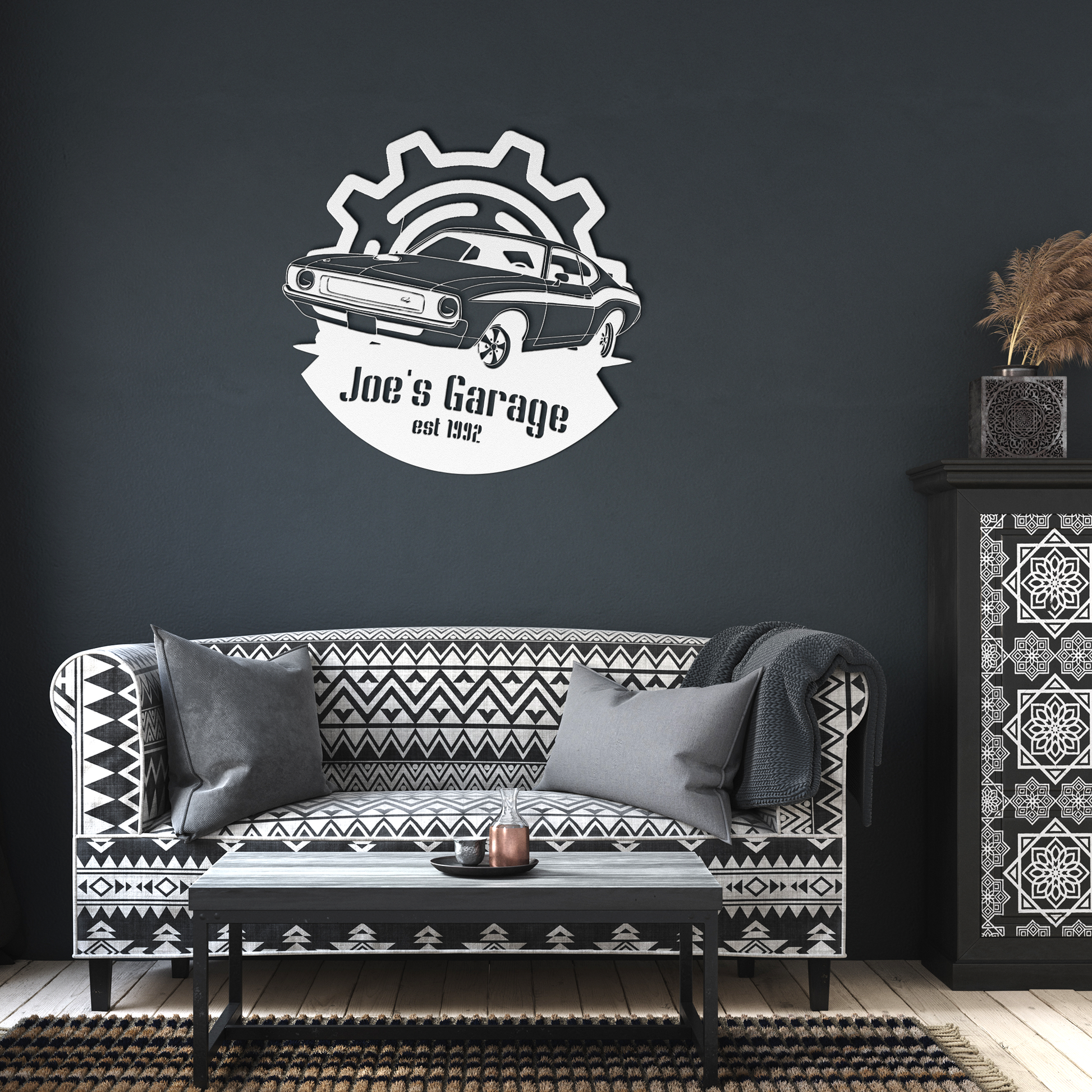 Aamplified_Sprocket_Metal_Print_Customi_White_Dark_Living_Room_Mockup.png
