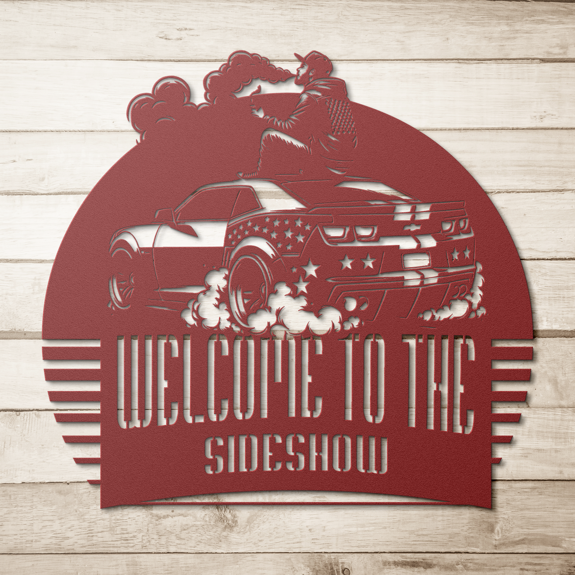 Aamplified_Welcome_to_the_Sideshow_Custo_Red_Simple_Wood_BKGD_Mockup.png