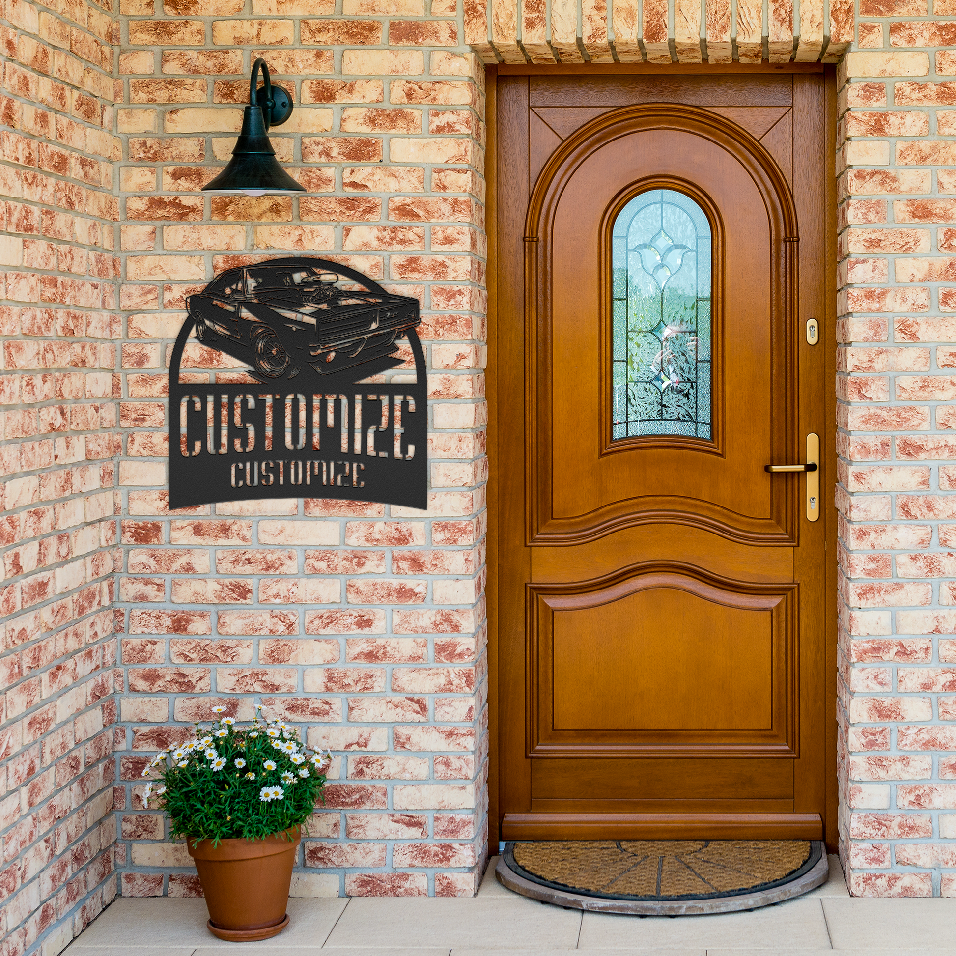 Customizable_Muscle_Car_Metal_Print_Black_Brick_Entrance_Mockup.png