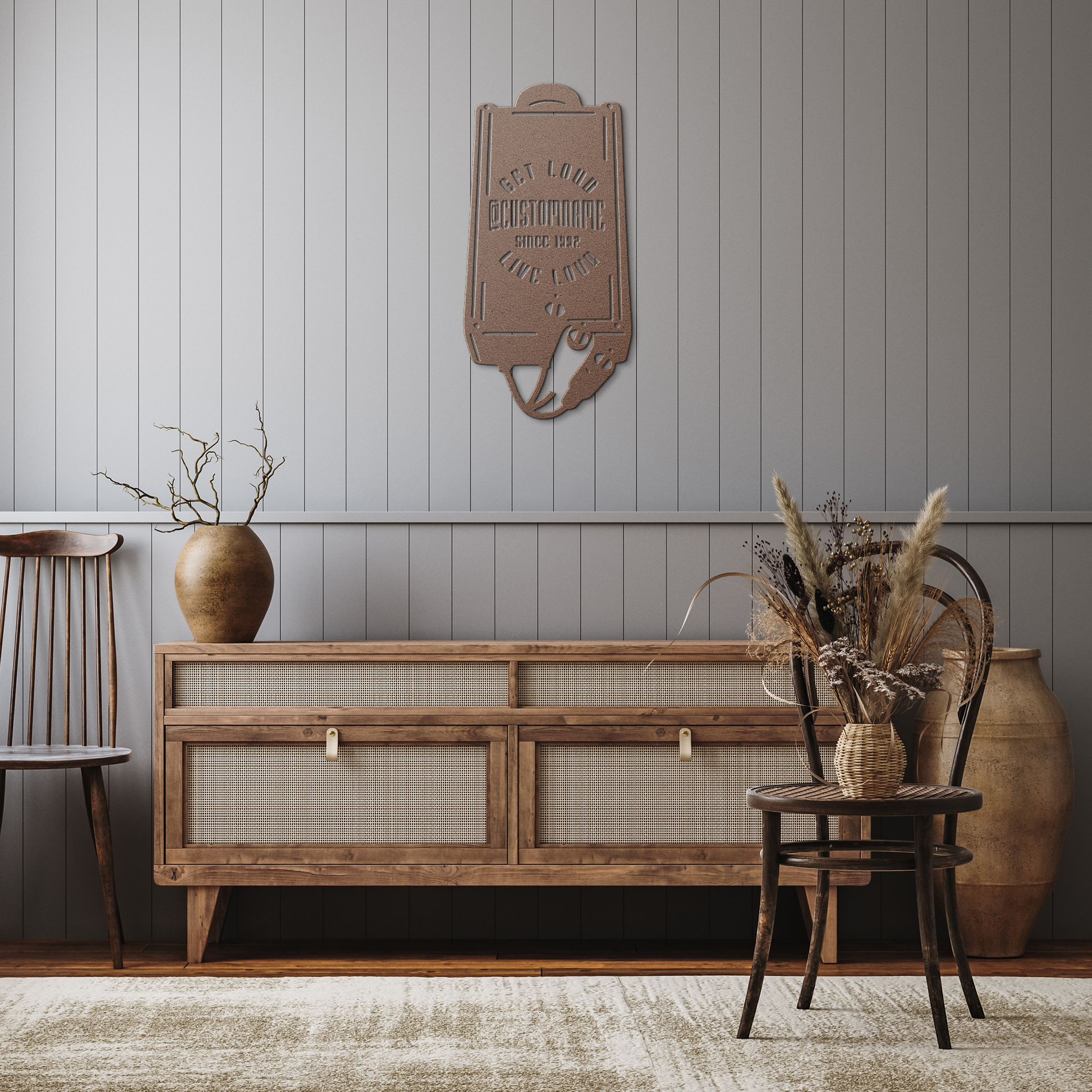 Customize_Your_Own_Bass_Knob_Wall_Art_Copper_Rustic_Hallway_Mockup.png