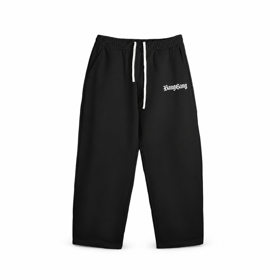 Bang Gang Blackletter heavyweight sweatpants on pure white background