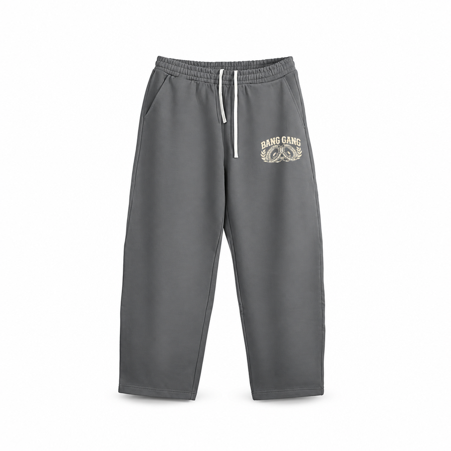 Bang Gang Twin Cones heavyweight sweatpants on pure white background
